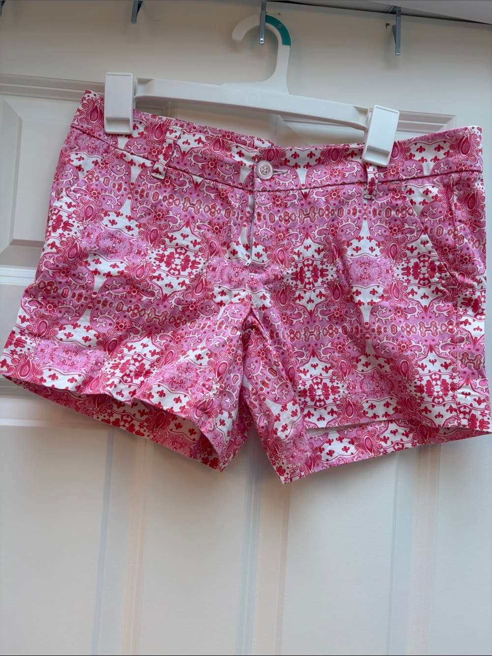 Kaeli Smith Pink Paisley Print Jean Shorts